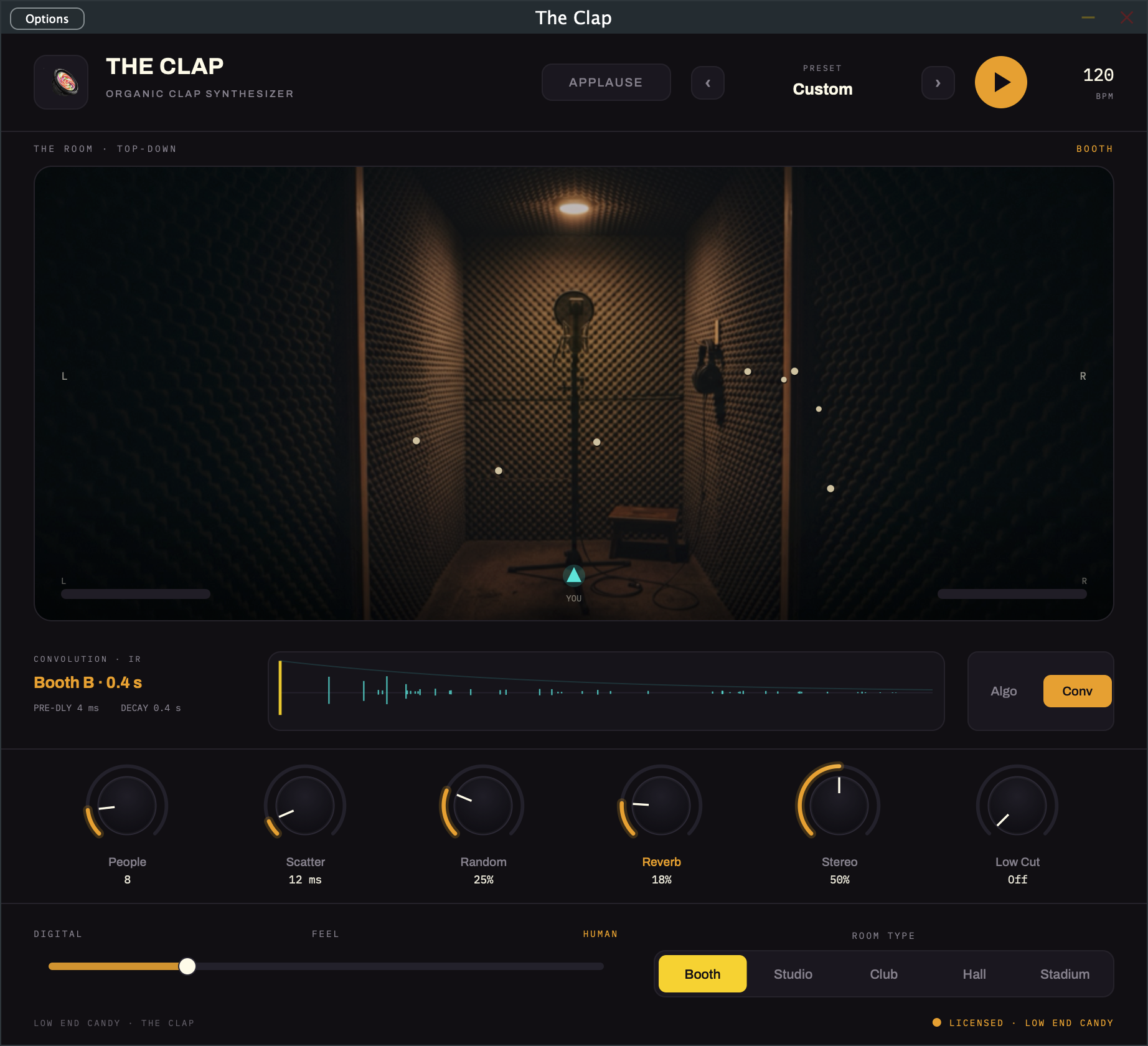 The Clap crowd-clap synthesizer interface